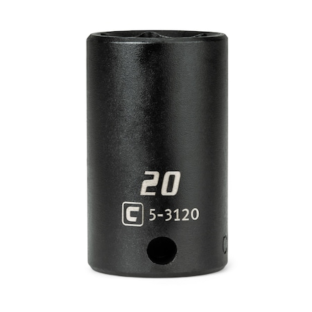 Capri Tools 3/8 in. Drive 20 mm Semi-Deep Impact Socket CP53120